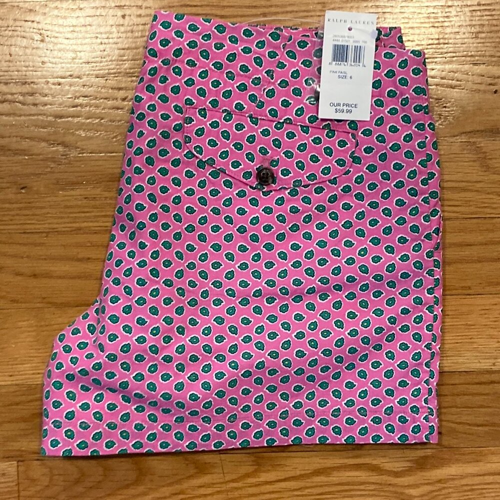 Polo Ralph Lauren Sport Women's Paisley Shorts Pink 6 NWT